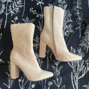Heeled Cream Boots